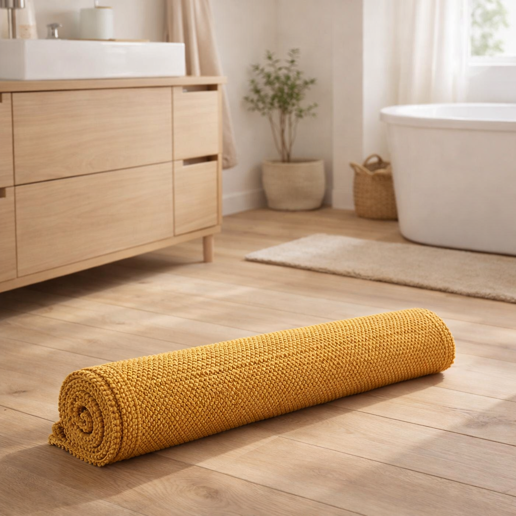 Tapis de bain uni Etia Absynthe 54 x 110 en situation
