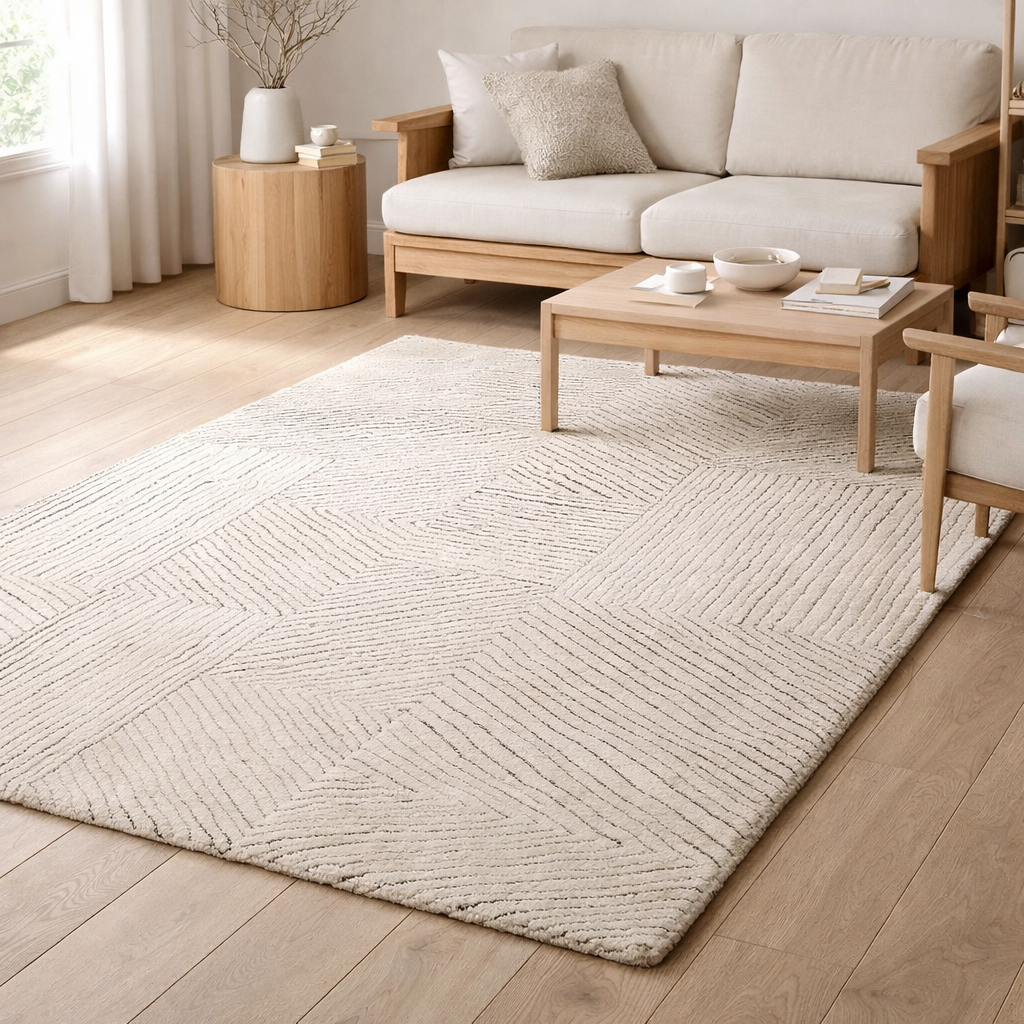 Tapis Luna Neige 160 x 230 x 2 cm en situation