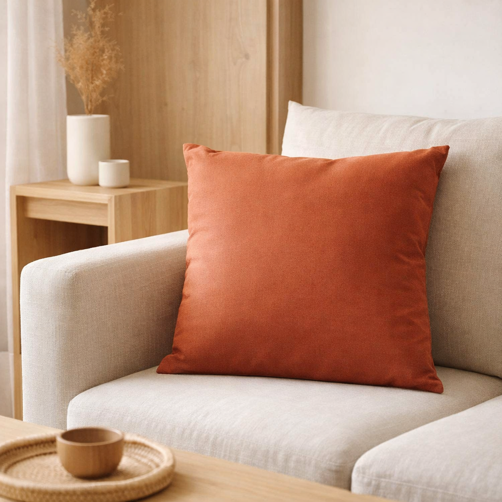 Coussin recyclé Gianni Marmelade 45 x 45 en situation