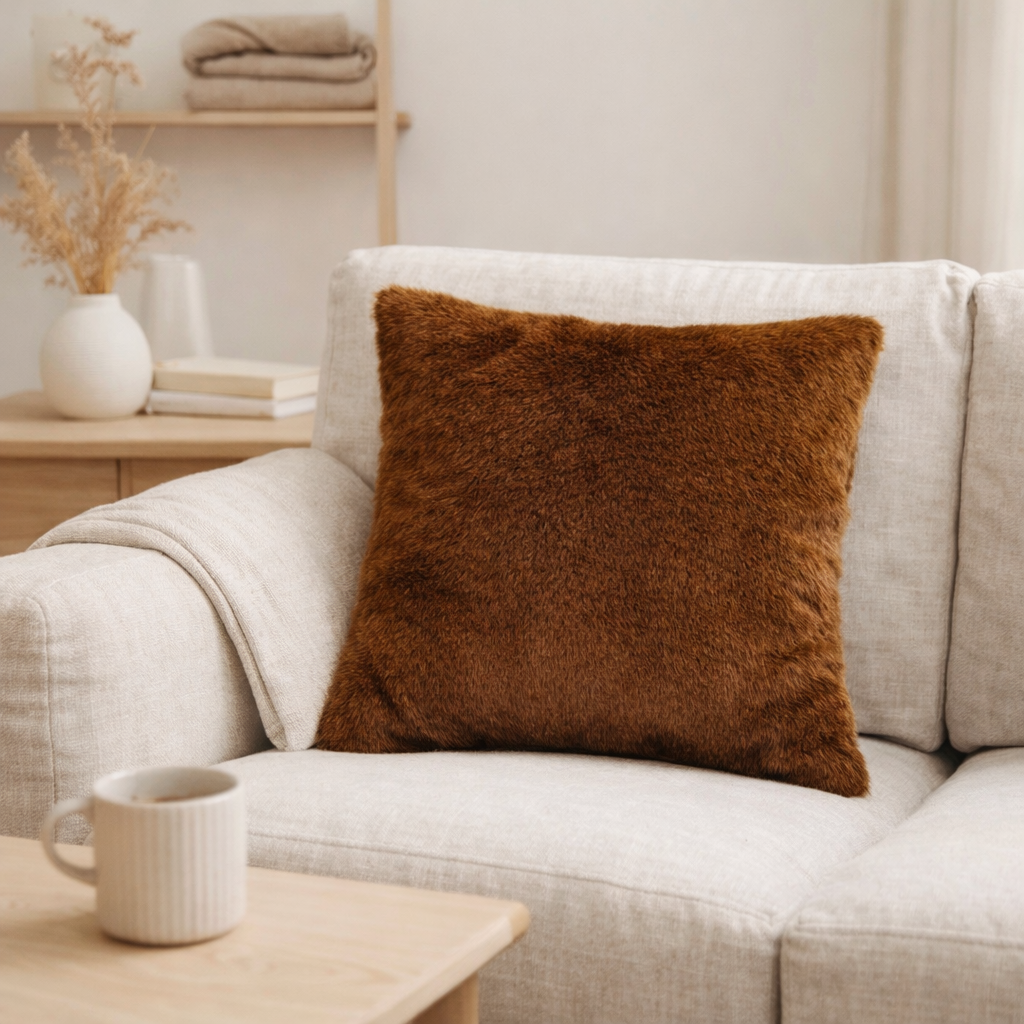 Coussin Liwen Café 45 x 45 en situation
