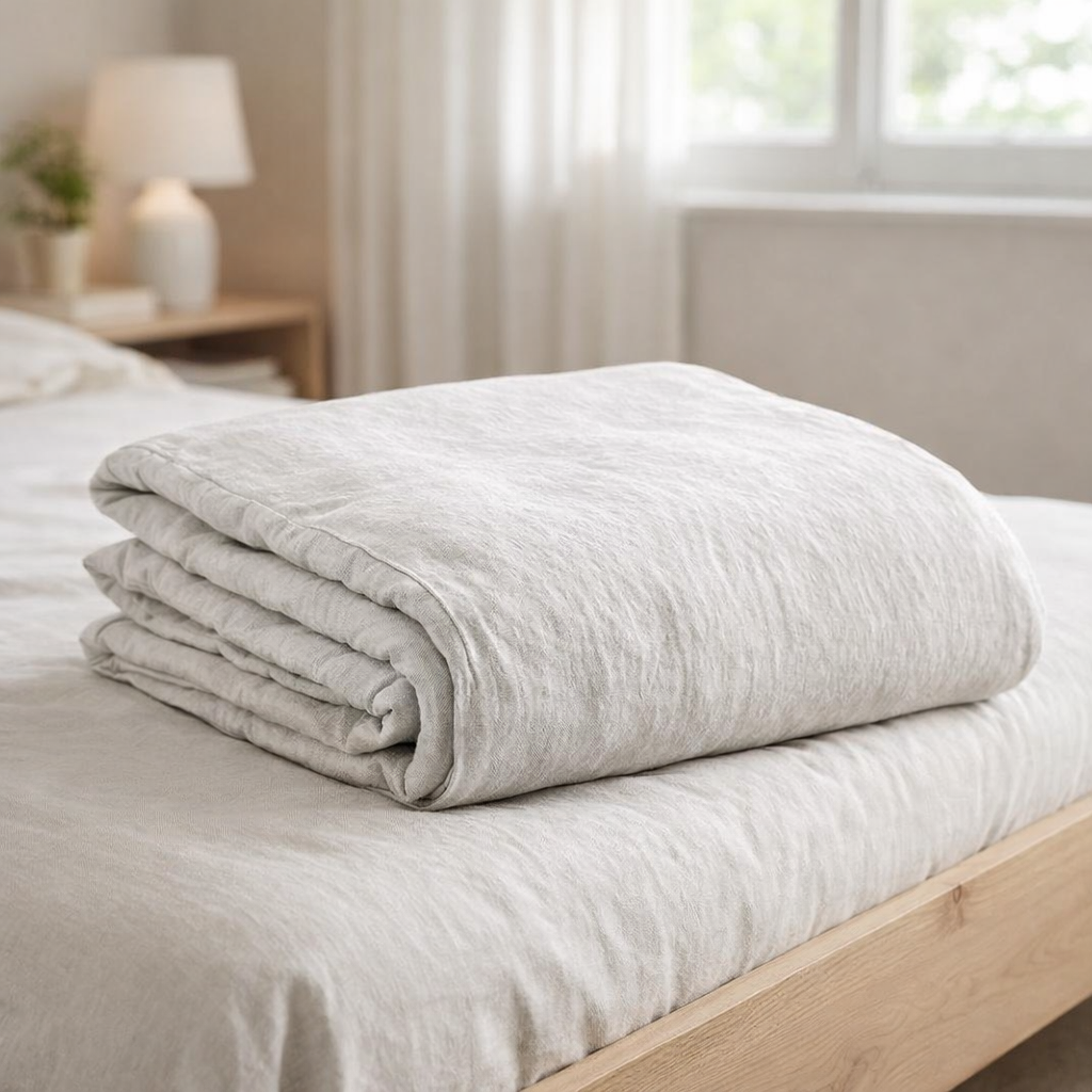 Housse de couette Stonewashed Zeff Blanc 240 x 220 en situation