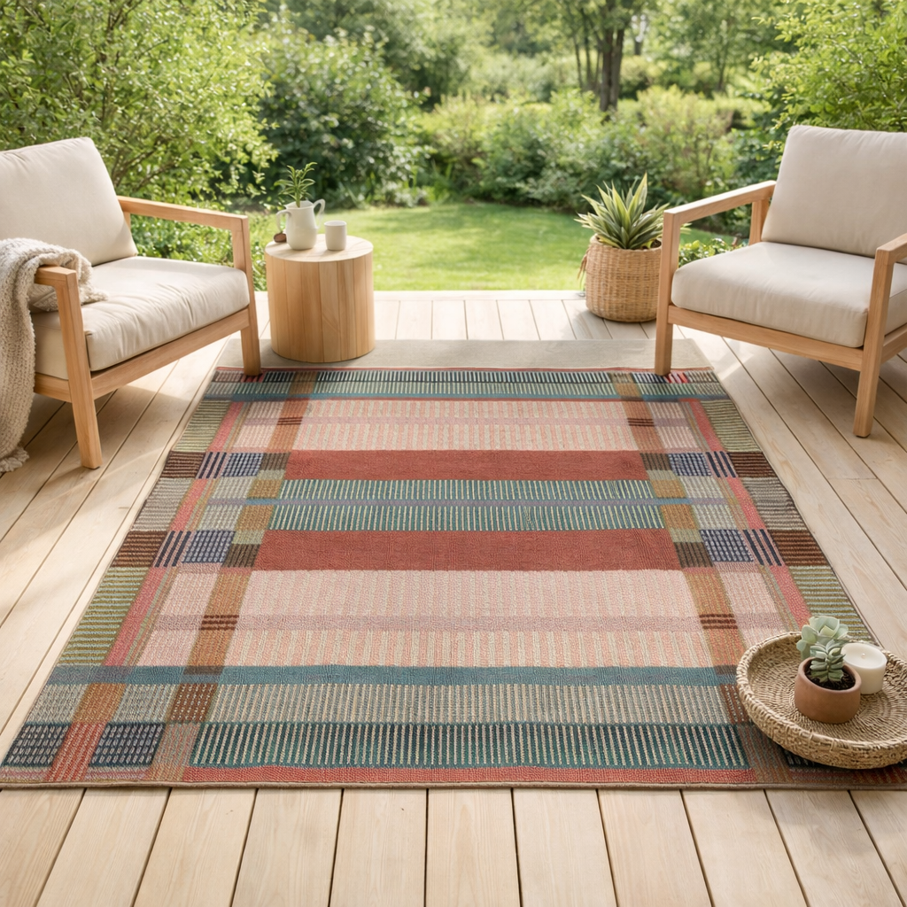 Tapis Kaël Outdoor Multico 160 x 230 x 1 en situation
