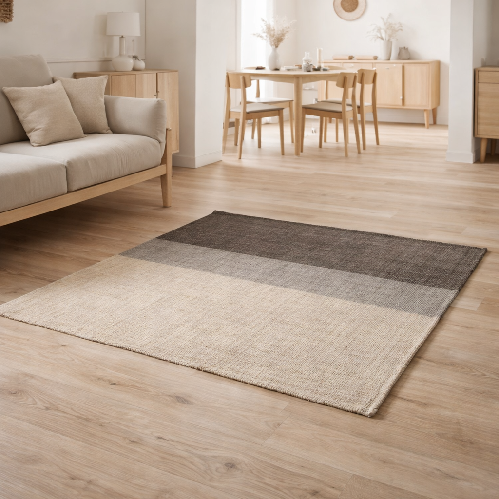 Tapis Karan Carbone 120 x 170 en situation