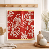 Essuie-mains Flavi Rouge 50 x 50 en situation