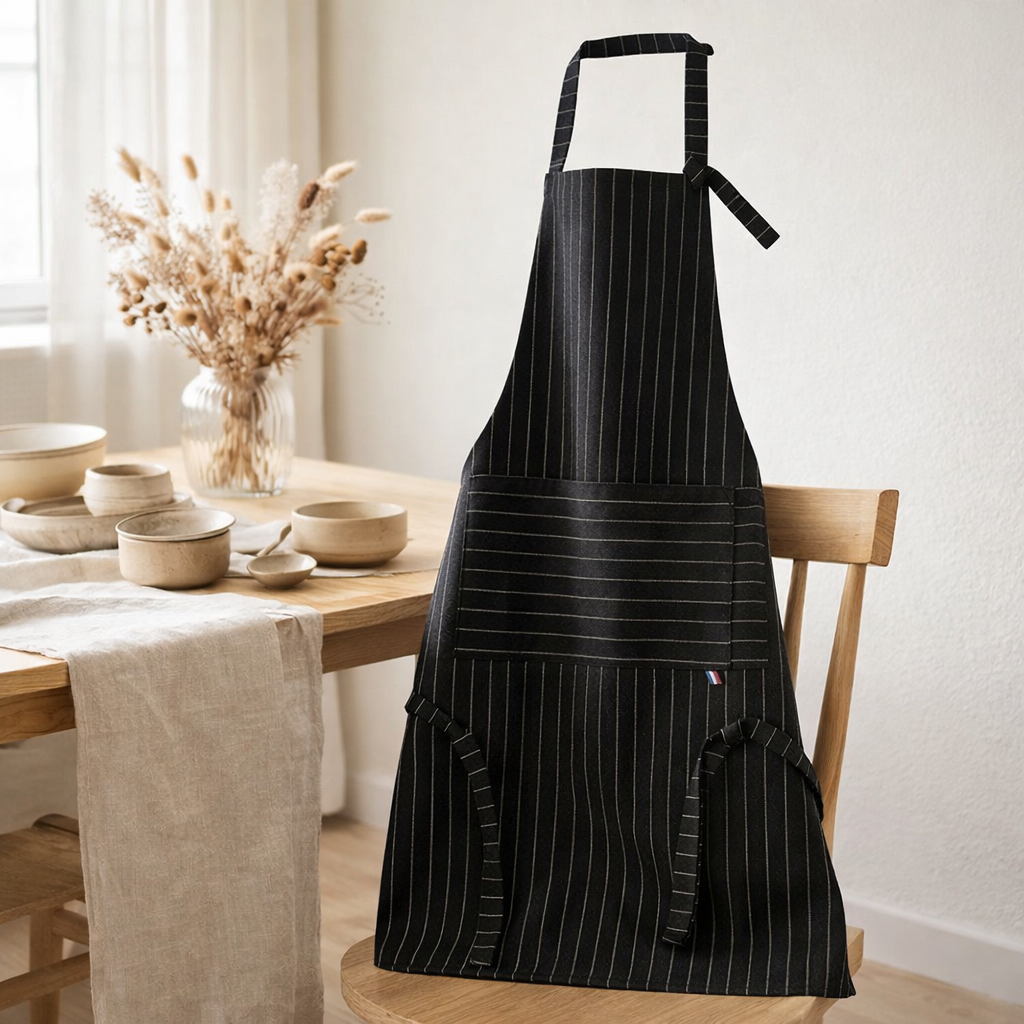 Tablier de cuisine Algar Caviar 64 x 85 en situation