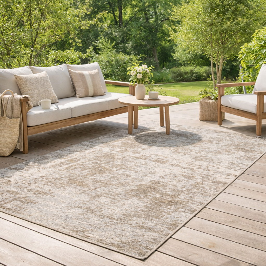 Tapis Catania 2 outdoor Naturel 160 x 230 en situation
