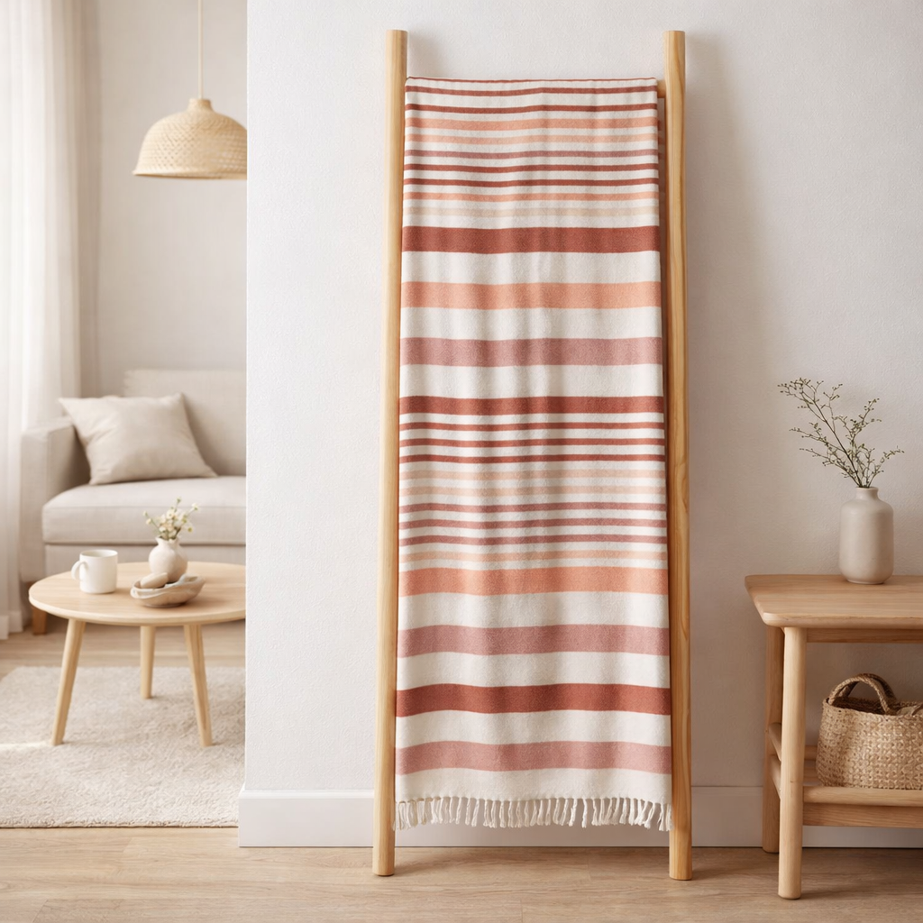 Drap hammam recyclé Samoa Brique 100 x 200 en situation