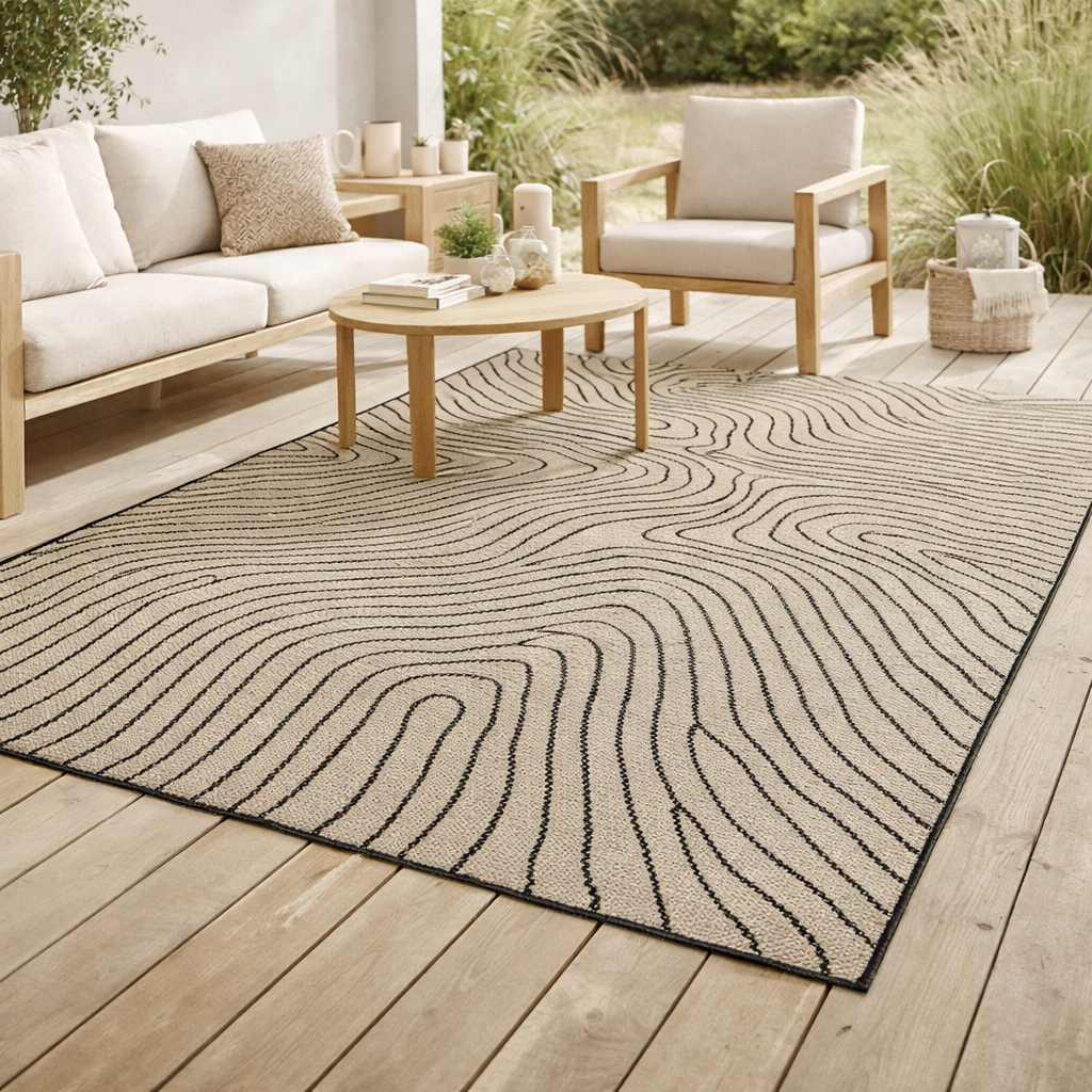 Tapis Alberta extérieur Naturel 160 x 230 en situation