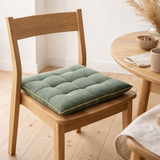 Galette de chaise Grace recyclée Matcha 40 x 40 x 3 en situation