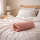 Drap housse Calita Blush 160x200 bonnet 30 cm en situation