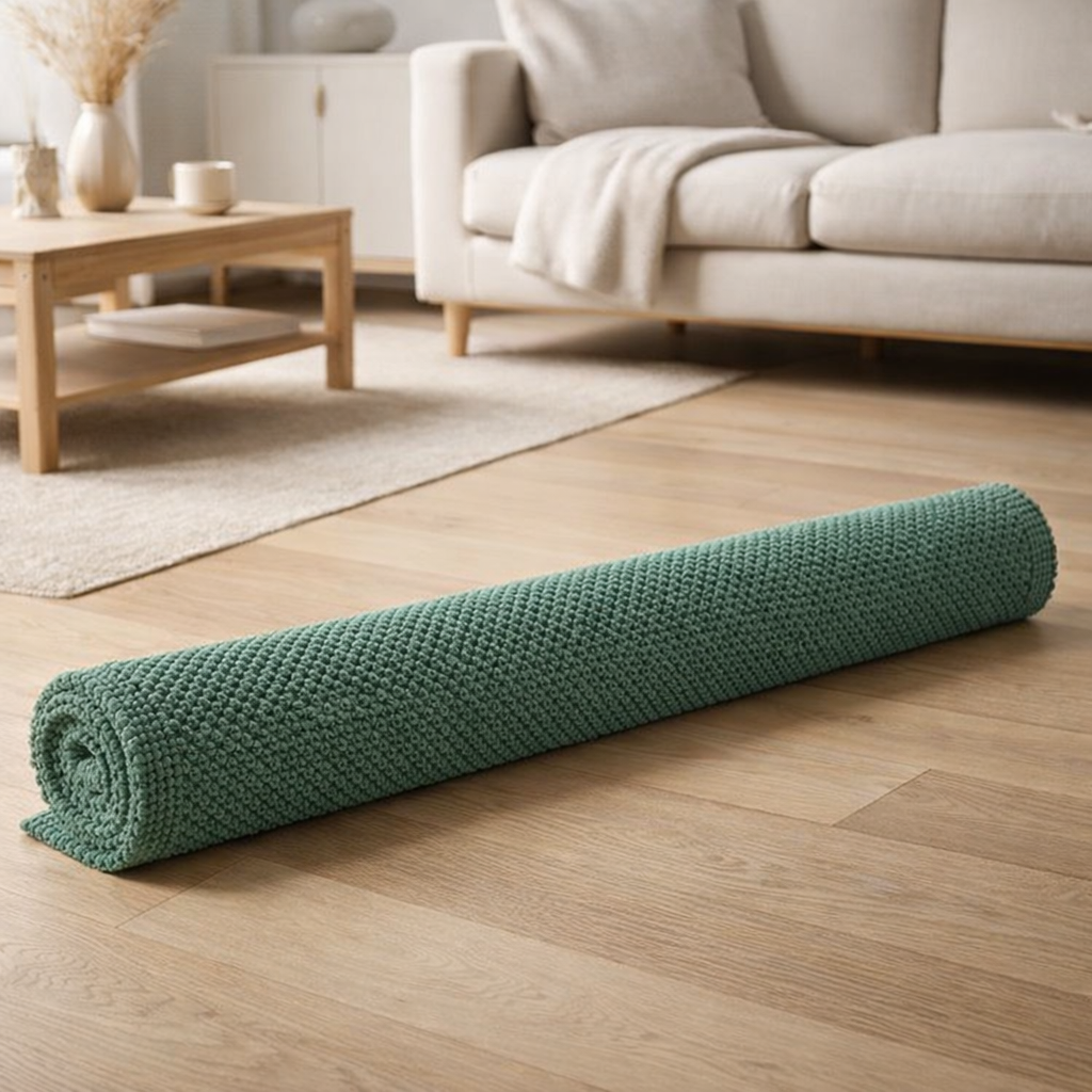 Tapis de bain uni Etia Fougère 54 x 110 en situation