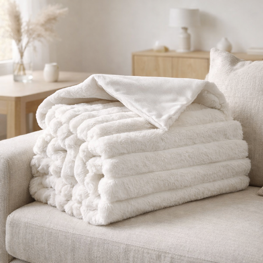 Plaid Alice Neige 130 x 160 en situation