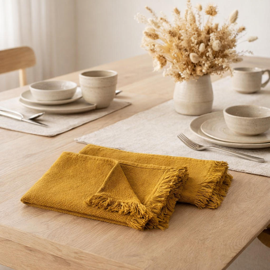 Lot de 2 serviettes invités Luna Nuts 50 x 30 en situation