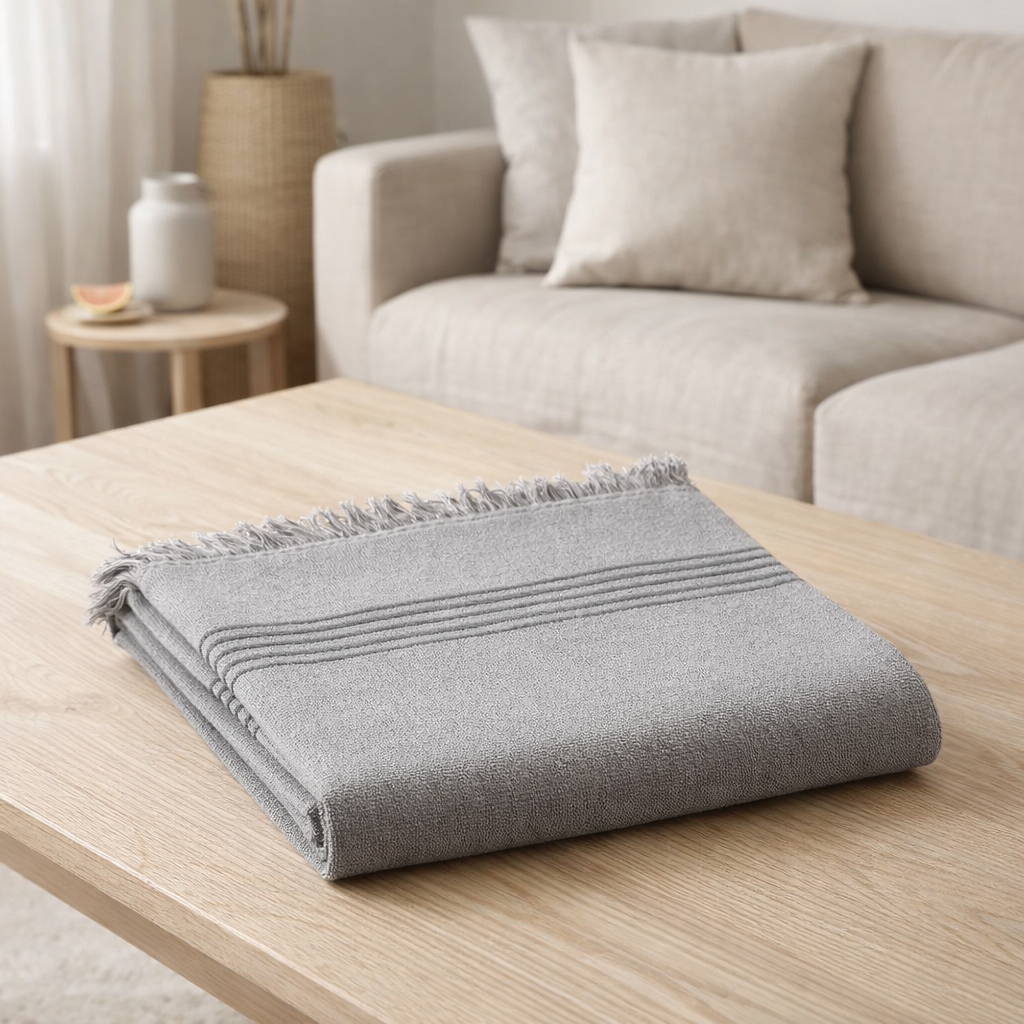 Drap hammam Cancun Brume 90 x 180 en situation