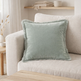 Coussin uni Fara Titane 45 x 45 en situation