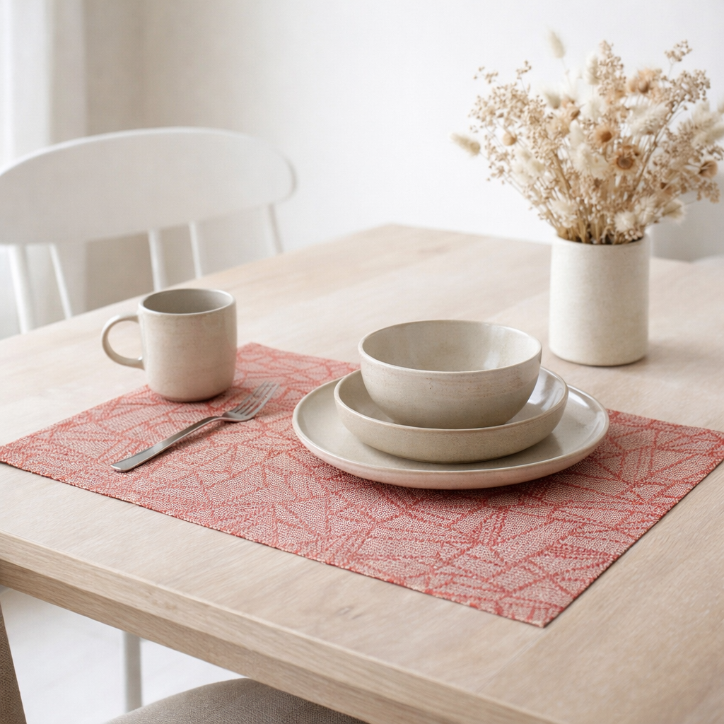 Set de table Gena Rouge 33 x 45 en situation