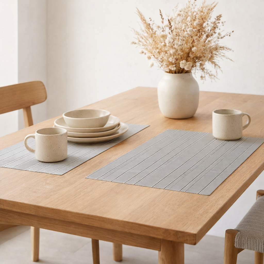 Set de table Manoka Argent 33 x 45 en situation