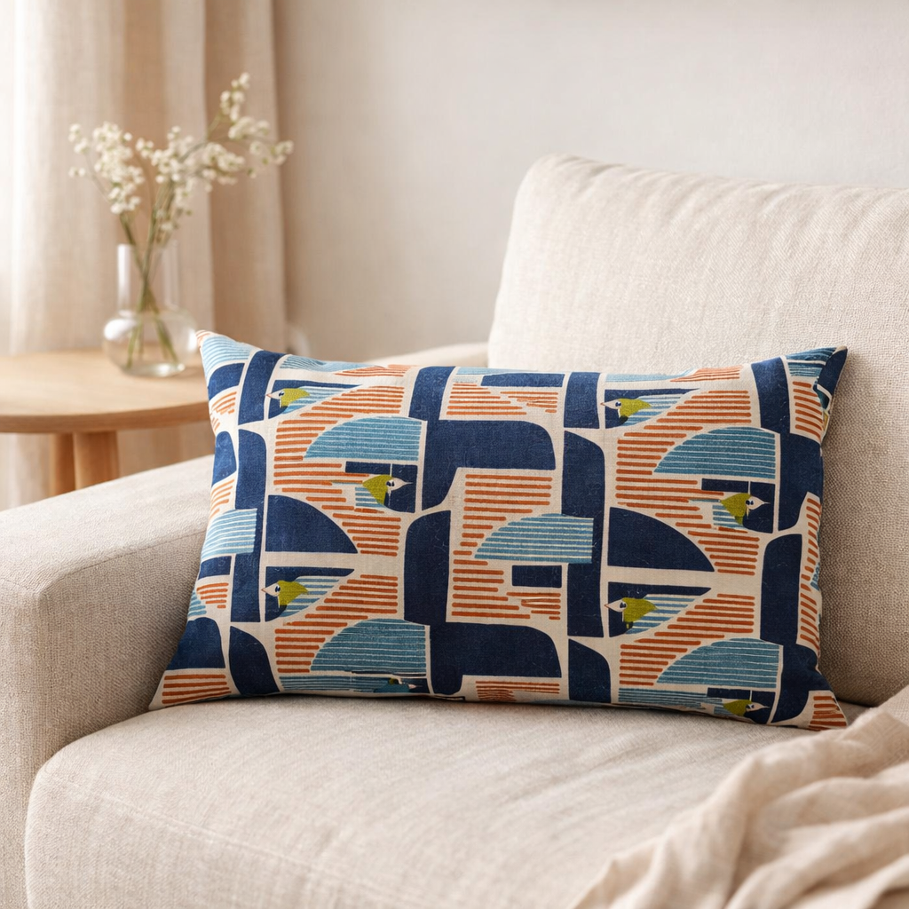 Coussin imprimé Farel Multico 30 x 50 en situation