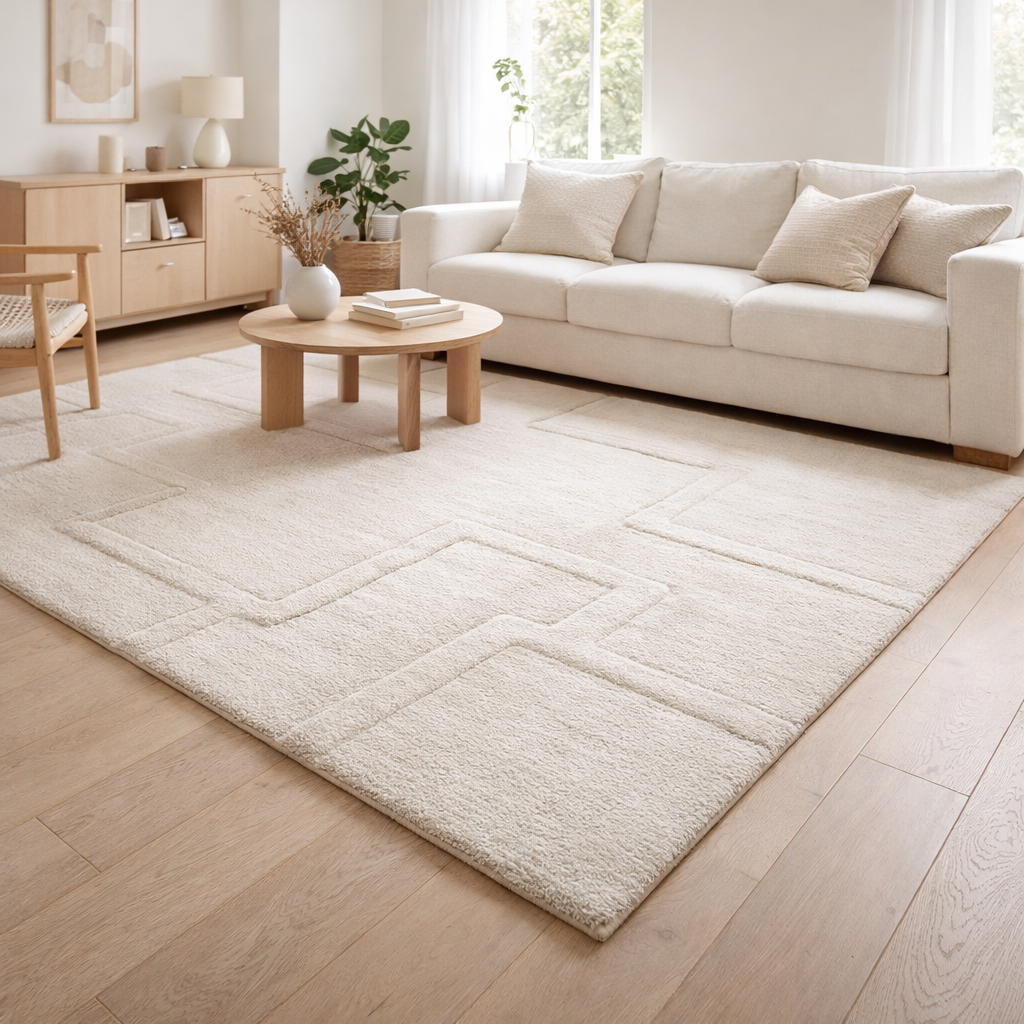 Tapis Louisa Neige 200 x 290 x 2 cm en situation