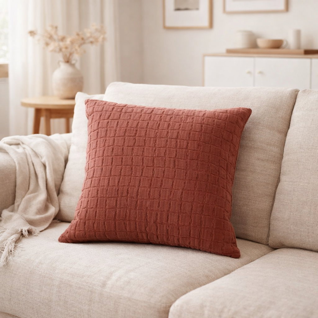 Coussin Swami Sienne 45 x 45 en situation