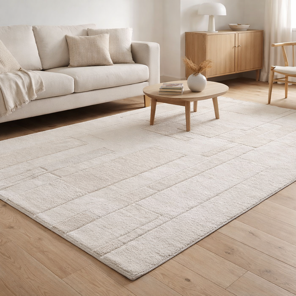 Tapis Louka Ivoire 200 x 290 x 2 cm en situation