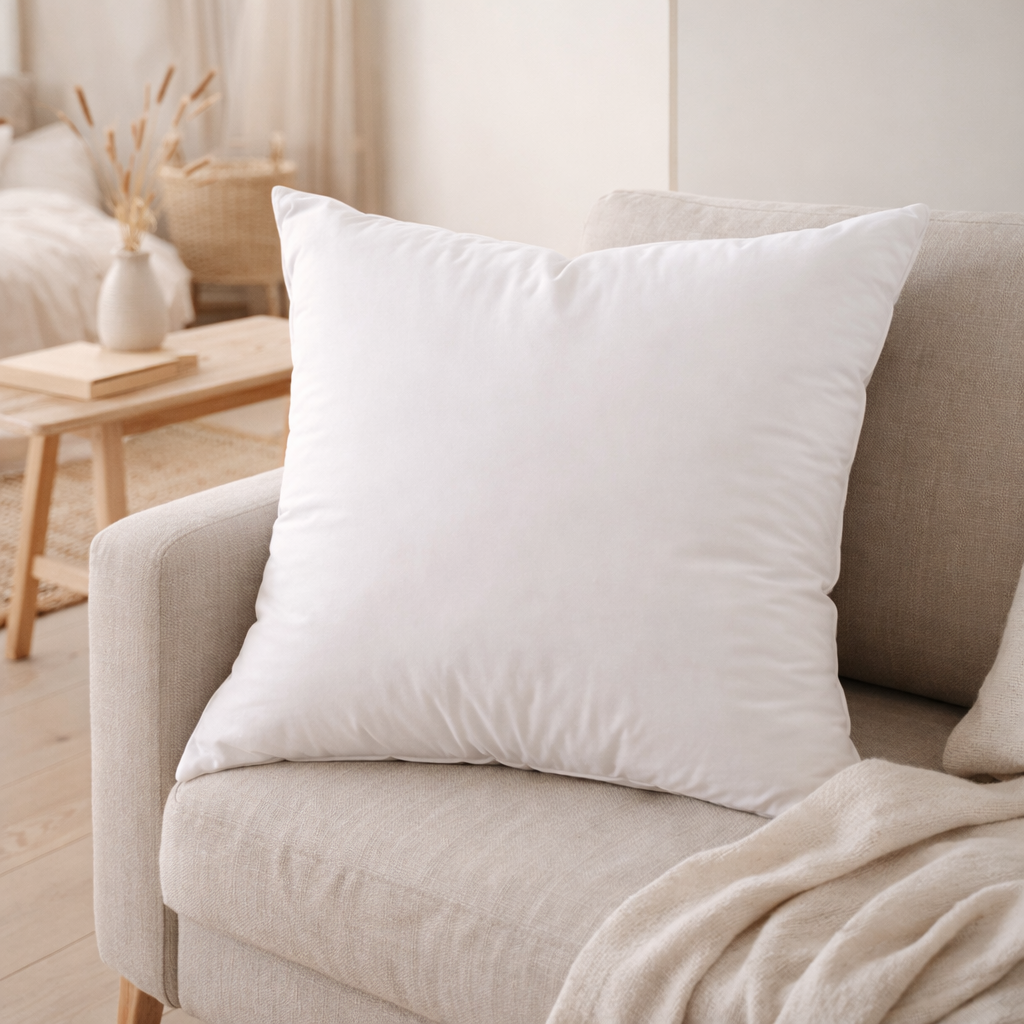 Interieur de coussin Plumes Blanc 80 x 80 en situation