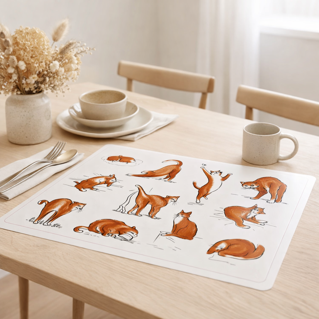 Set de table Journée du chat Assortis 30 x 45 en situation