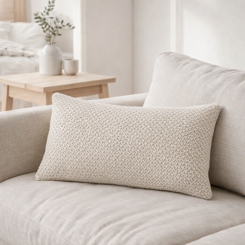 Coussin recyclé Maia Lin 30 x 50 en situation