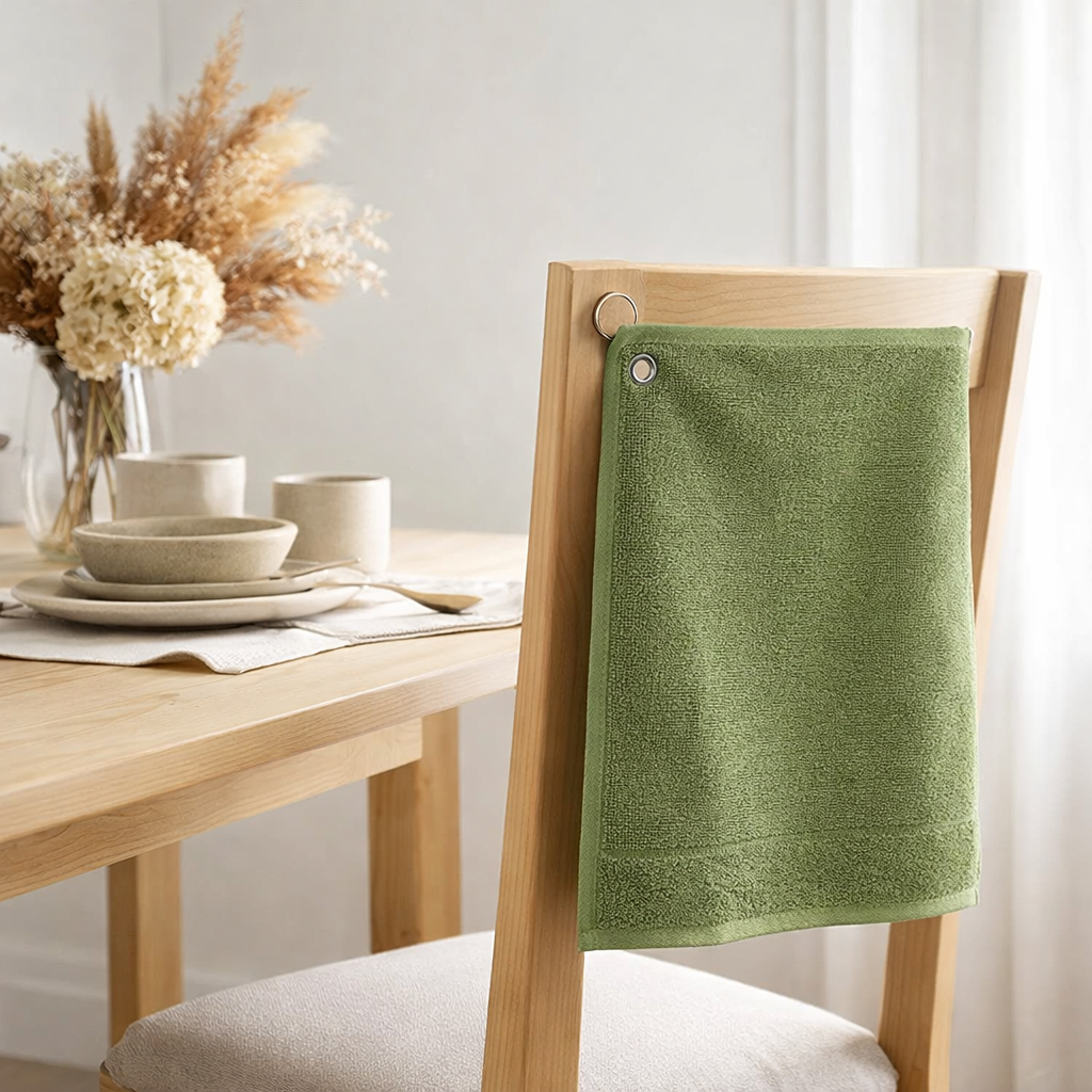 Essuie-mains oeillet Curl Prairie 50 x 50 en situation