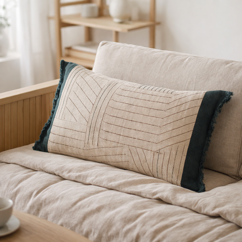Coussin Zeff Kori Abysse 40 x 65 en situation