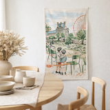 Torchon Paris Les tuileries Ecru 48 x 72 en situation