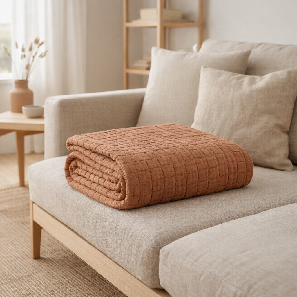 Plaid Swami Moka 130 x 200 en situation