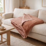 Édredon uni Fara Bois de rose 85 x 200 en situation