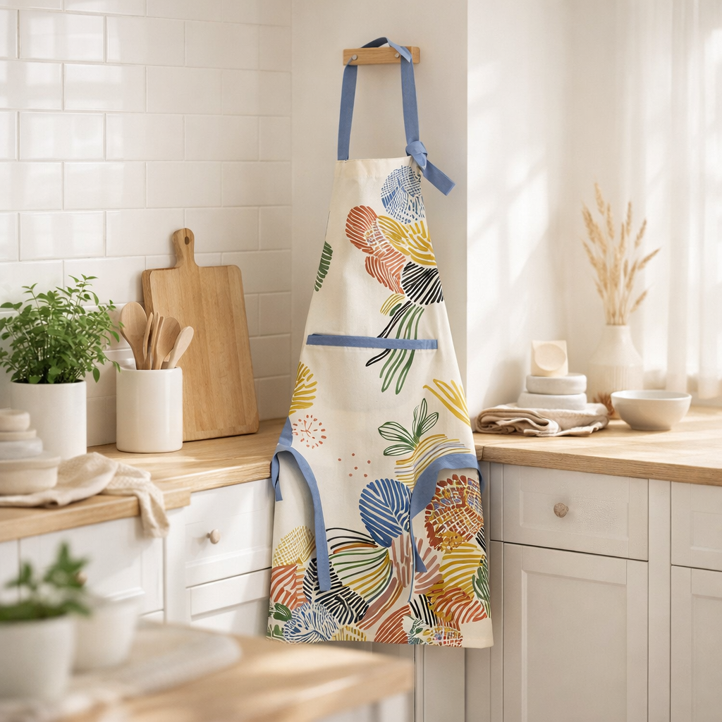 Tablier de cuisine recyclé Abelia avec poche Multico 72 x 85 en situation