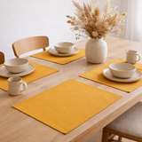 Lot de 4 sets de table recycles Delia Tournesol 33 x 45 en situation