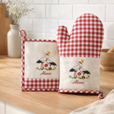 Lot Gant de cuisine/Manique Blom Ecru 18 x 28 en situation