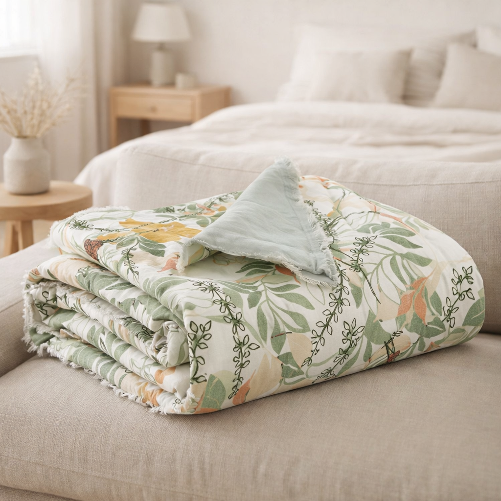 Plaid Gino Neige 135 x 200 en situation