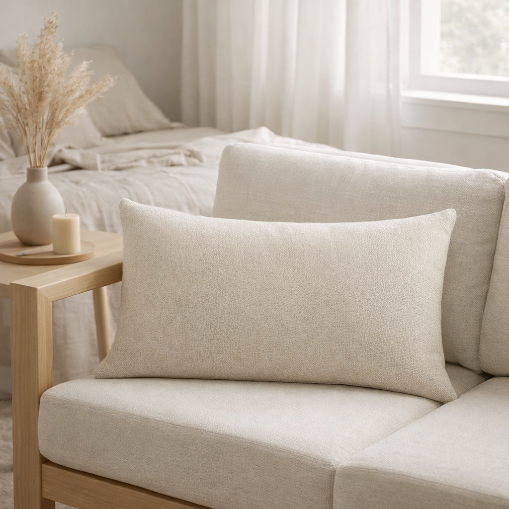 Coussin Carina Naturel 40 x 65 en situation