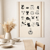 Grand torchon Dubout Multi portraits Ecru 60 x 80 en situation