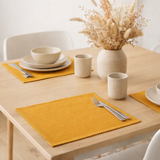 Lot de 2 serviettes de table recyclées Delia Tournesol 41 x 41 en situation