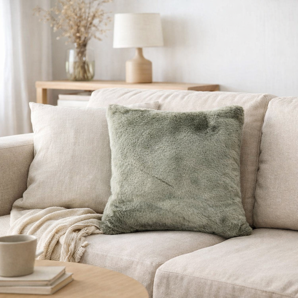 Coussin Kinta Olive 45 x 45 en situation