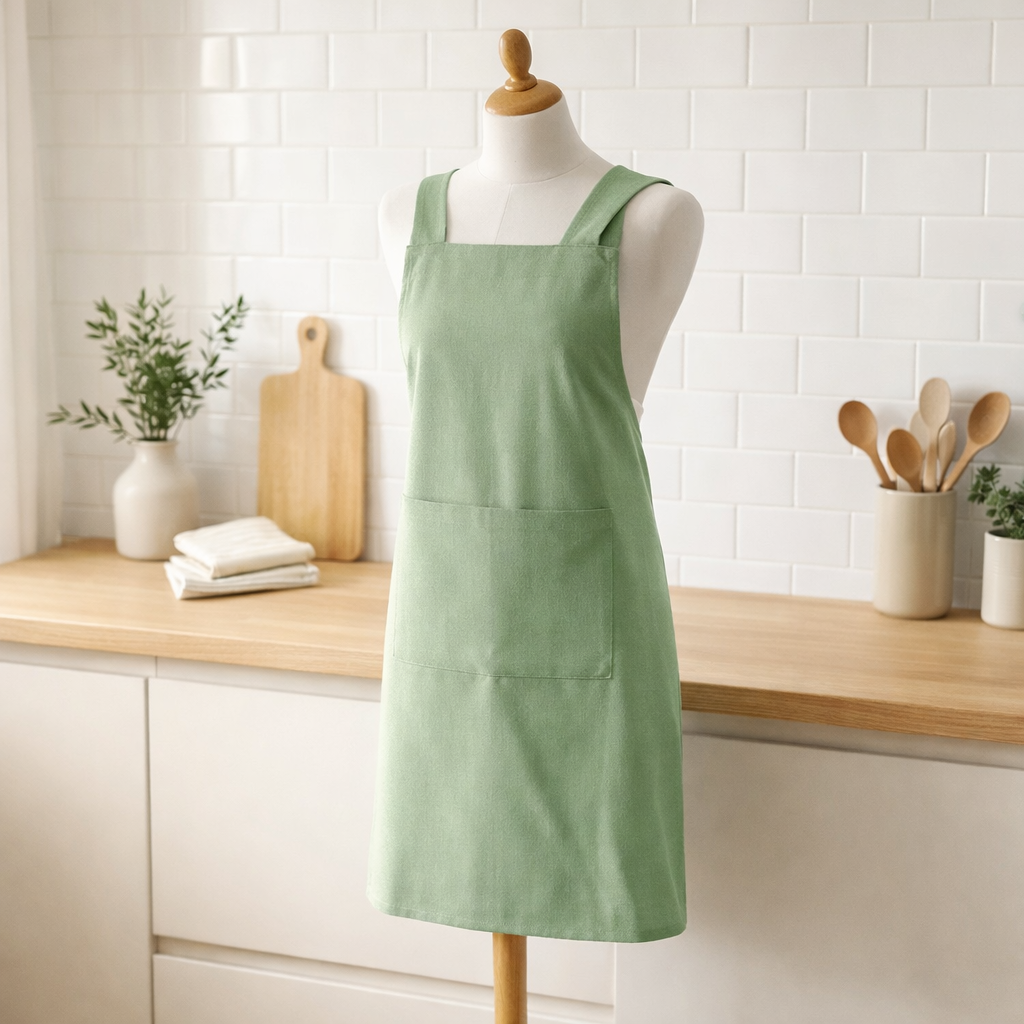 Tablier de cuisine recyclé Gen Prairie 120 x 85 en situation