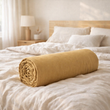 Drap housse Calita Gold 140x190 bonnet 30 cm en situation