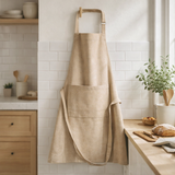 Tablier de cuisine recyclé Dario Naturel 85 x 72 en situation