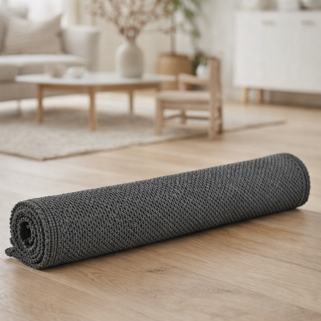Tapis de bain uni Etia Carbone 70 x 140 en situation