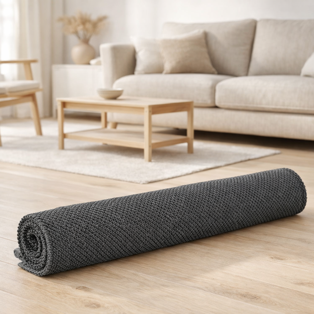 Tapis de bain uni Etia Carbone 70 x 140 en situation
