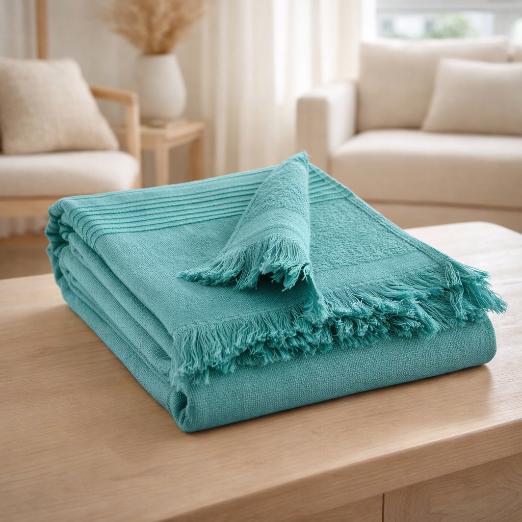 Drap hammam Cancun Curaçao 90 x 180 en situation