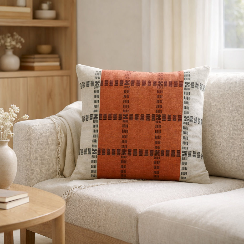 Coussin Zeff Eden Marmelade 45 x 45 en situation