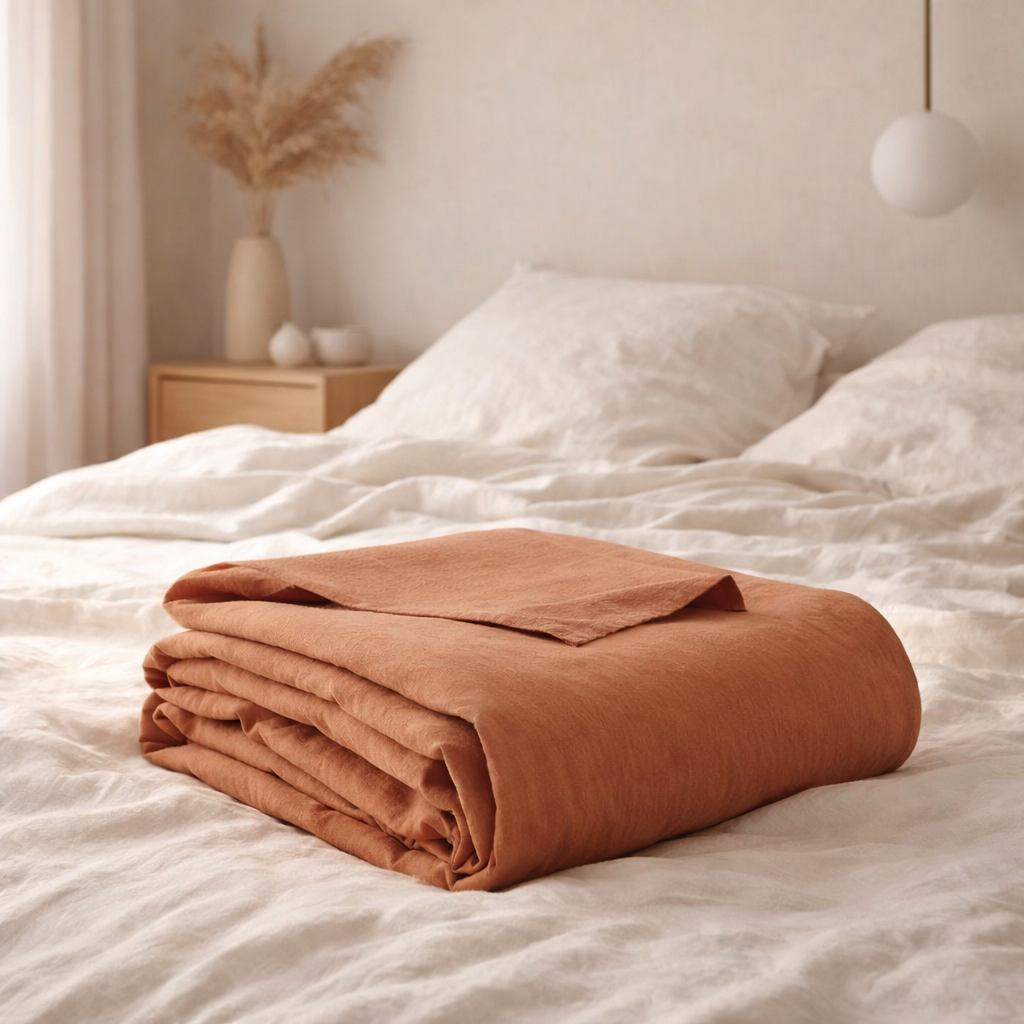 Drap plat Calita Cannelle 240 x 300 en situation