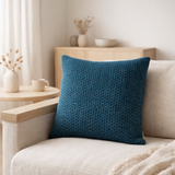 Coussin recyclé Maia Indigo 45 x 45 en situation